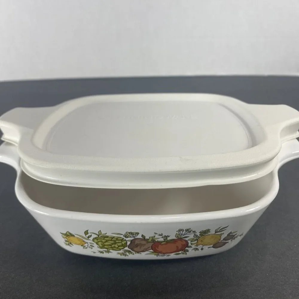 VTG Corning: PETITE SQUARE SPICE OF LIFE CASSEROLE Dish